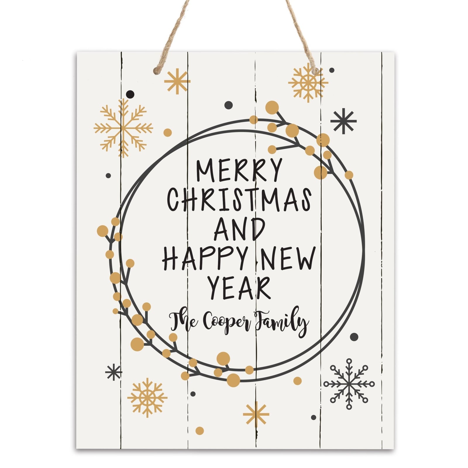 Personalized Merry Christmas Hanging Sign - Merry Christmas - LifeSong Milestones