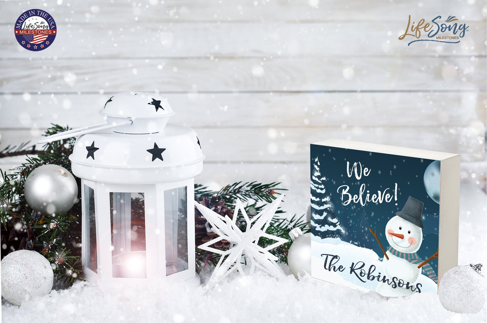 Personalized Merry Christmas Shadow Box - We Believe - LifeSong Milestones