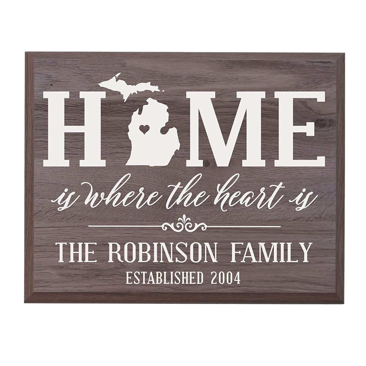 Personalized Michigan State Home is Where the heart is Sign - LifeSong Milestones