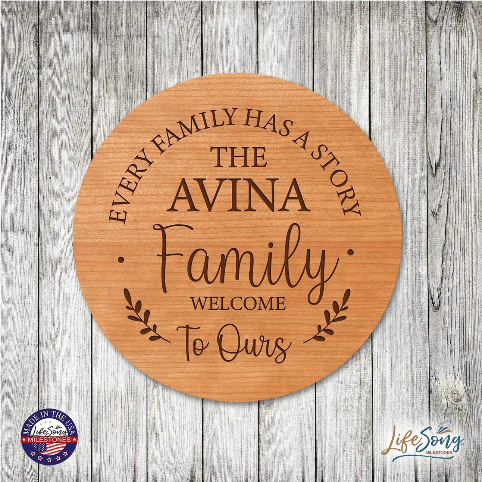 Personalized Modern Inspirational Family and Home Lazy Susan Turntable 12x12 - LifeSong Milestones