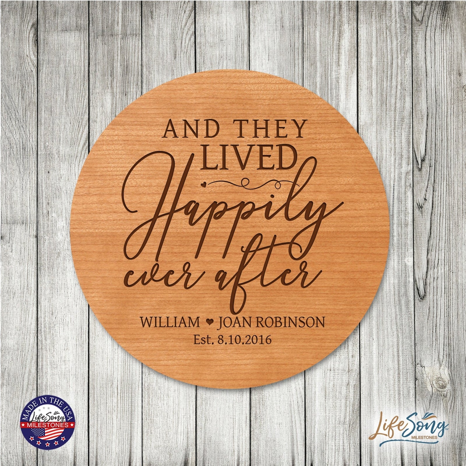 Personalized Modern Inspirational Family and Home Lazy Susan Turntable 12x12 - COUPLE - LifeSong Milestones