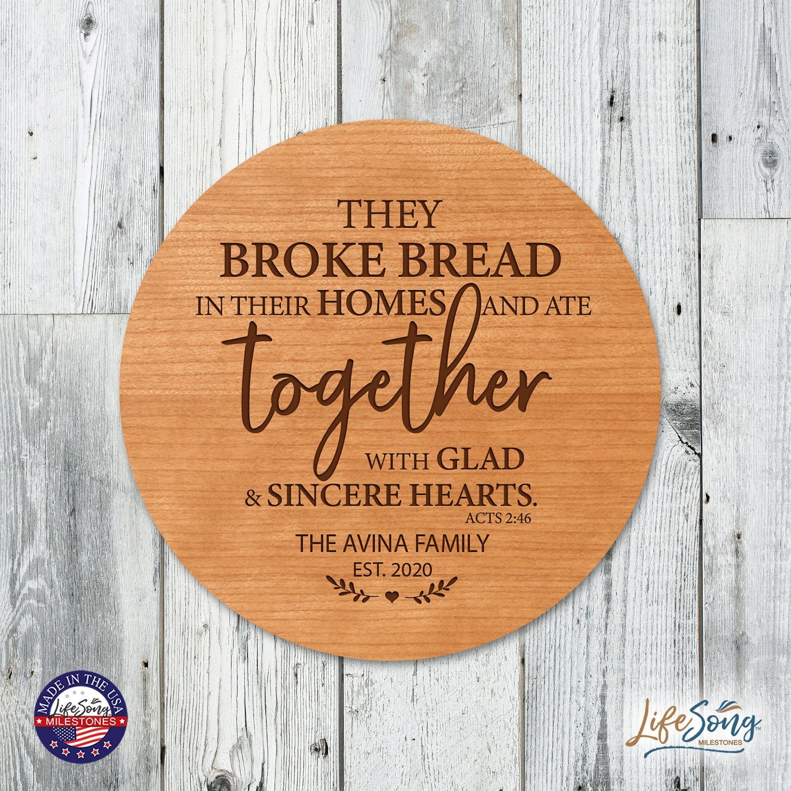 Personalized Modern Inspirational Family and Home Lazy Susan Turntable 12x12 - Family - LifeSong Milestones