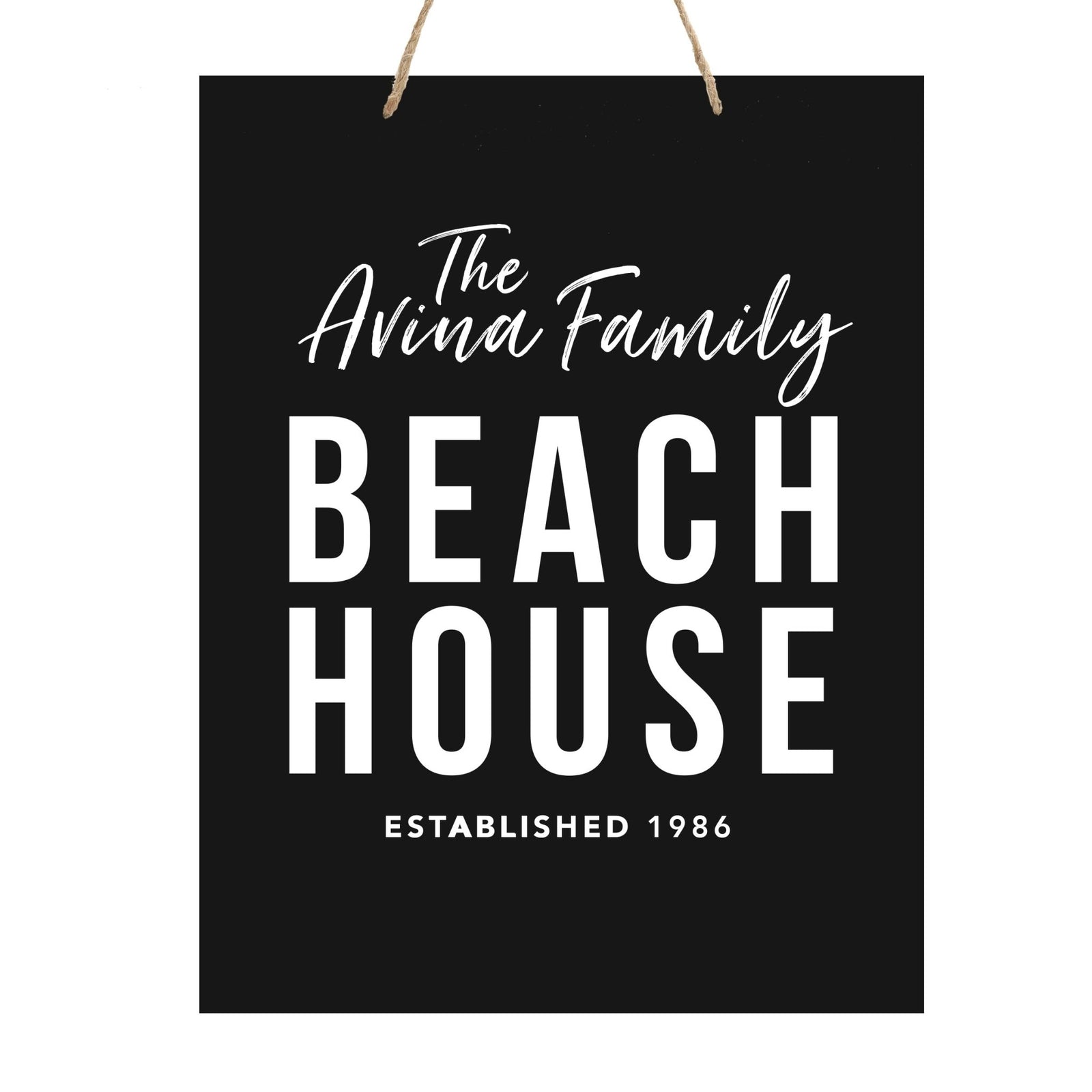 Personalized Modern Inspirational Wooden Wall Art Hanging Sign 12x15in - Beach House (EST) - For Family And Home Decorations - LifeSong Milestones