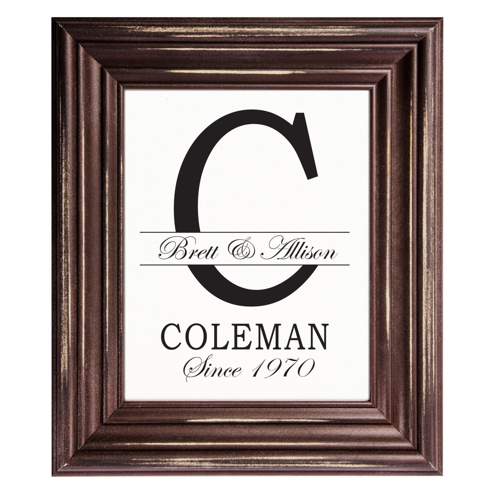 Personalized Monogram Framed Signs 12x14 - C - LifeSong Milestones