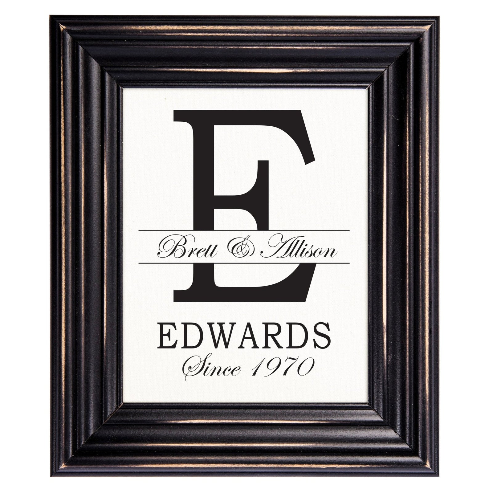 Personalized Monogram Framed Signs 12x14 - E - LifeSong Milestones