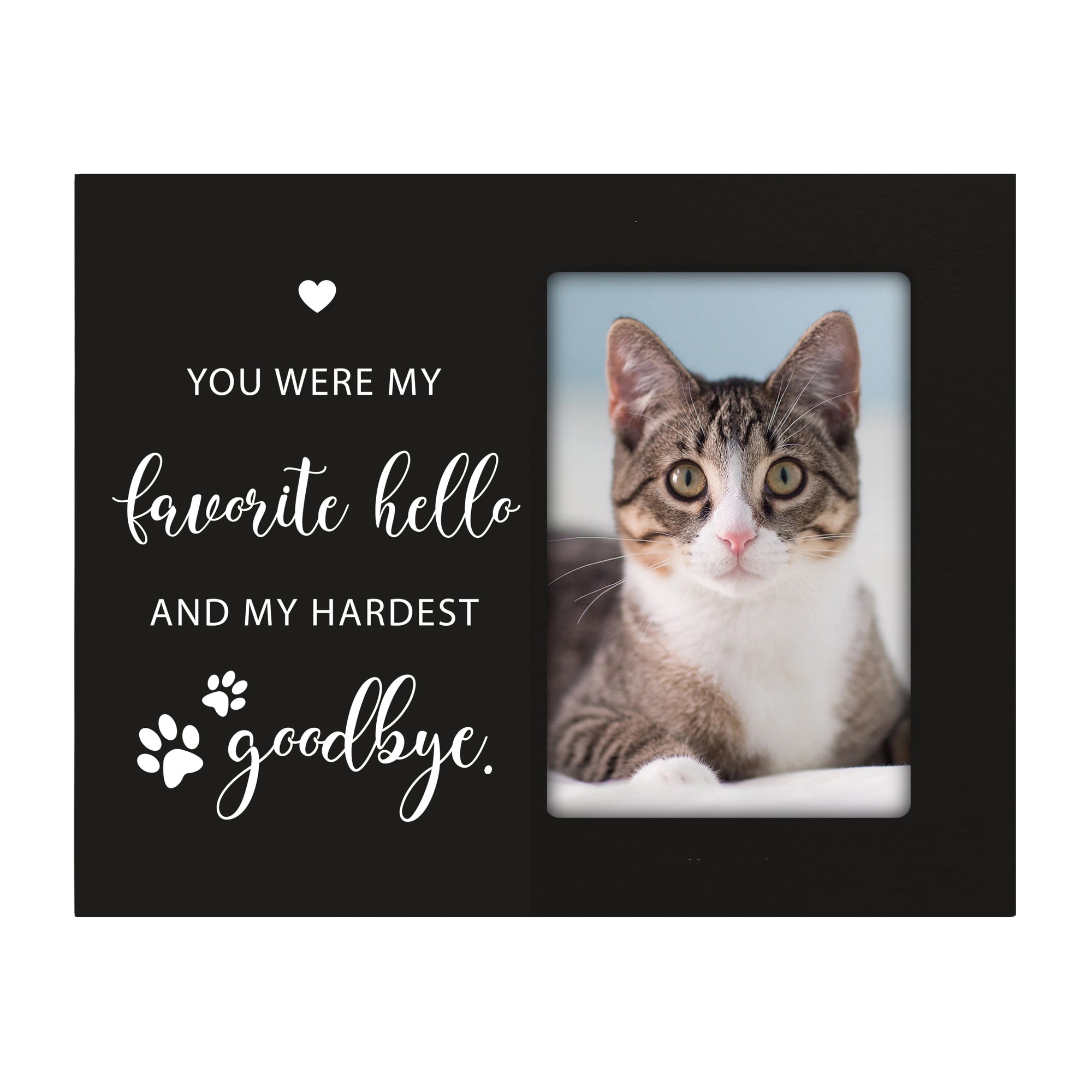 Rustic-Inspired Wooden Pet Memorial Frames That Holds A 4x6in Photo - You Were My Favorite (Heart)