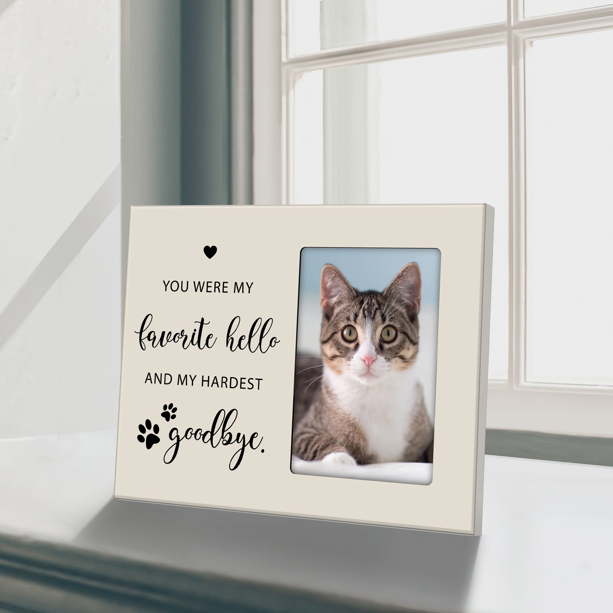 Rustic-Inspired Wooden Pet Memorial Frames That Holds A 4x6in Photo - You Were My Favorite (Heart)