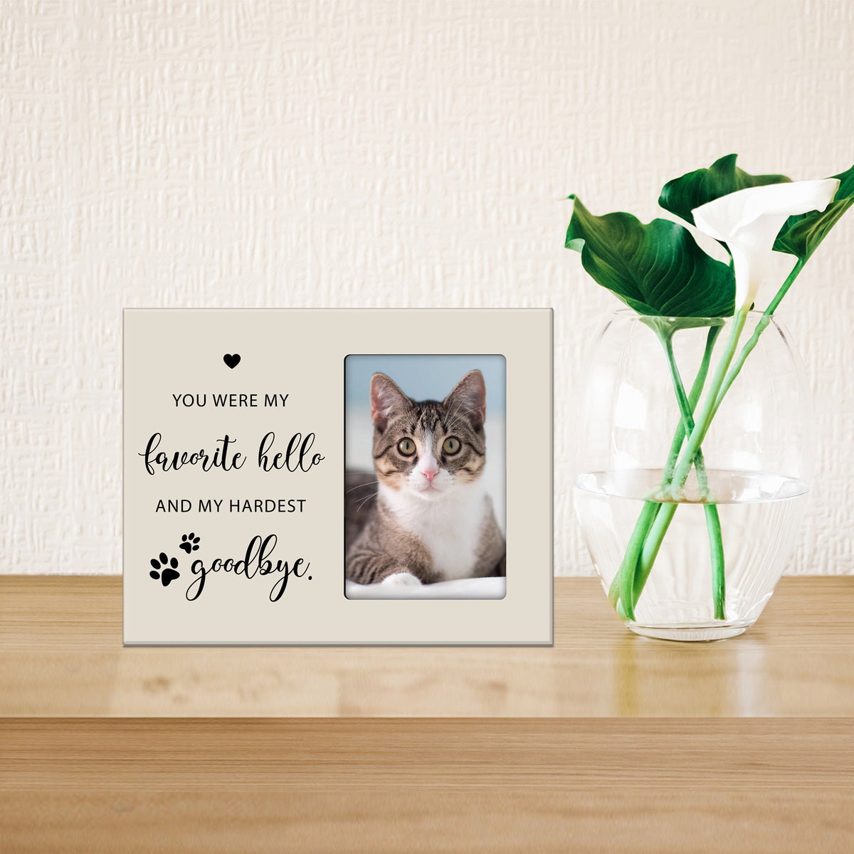 Rustic-Inspired Wooden Pet Memorial Frames That Holds A 4x6in Photo - You Were My Favorite (Heart)