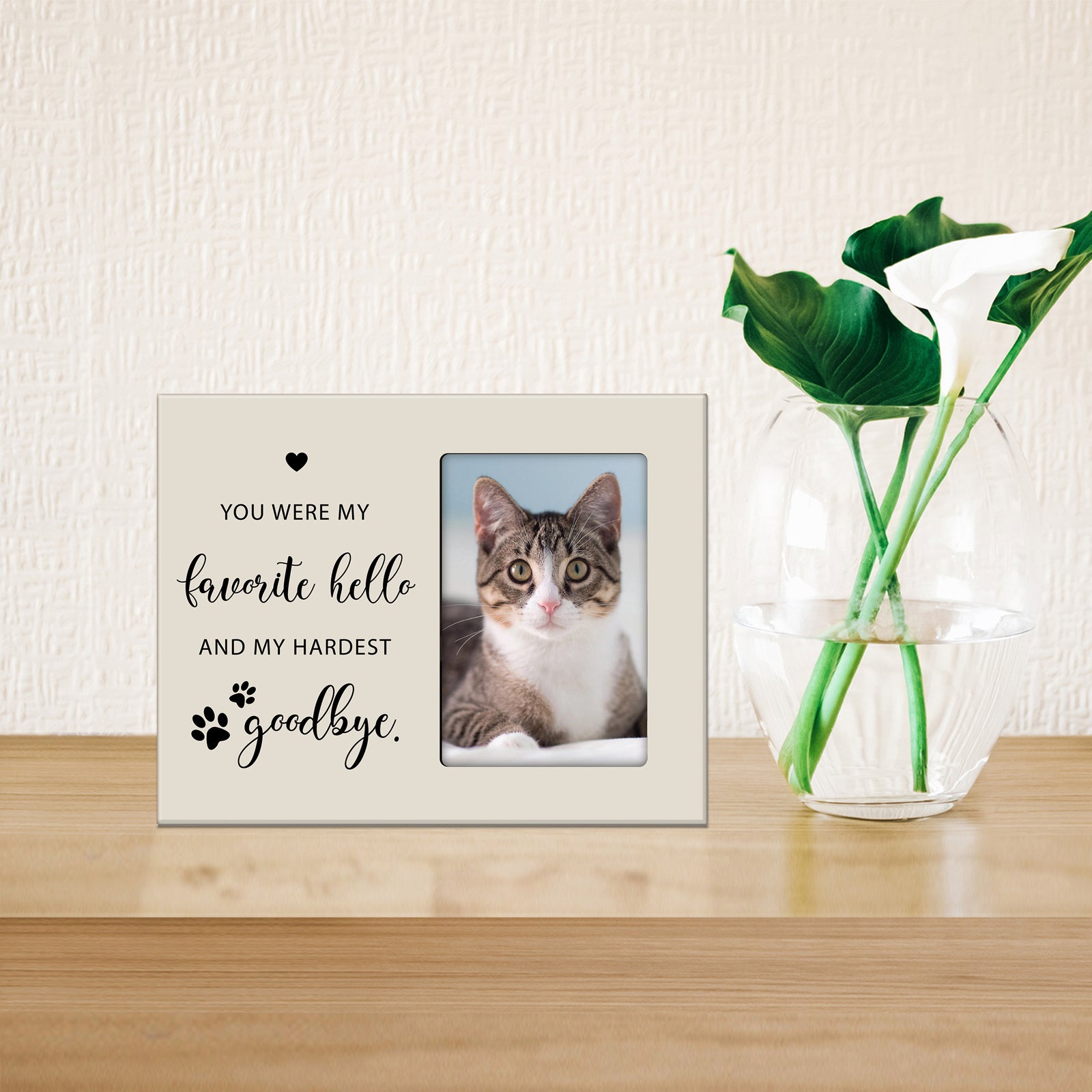 Rustic-Inspired Wooden Pet Memorial Frames That Holds A 4x6in Photo - You Were My Favorite (Heart)