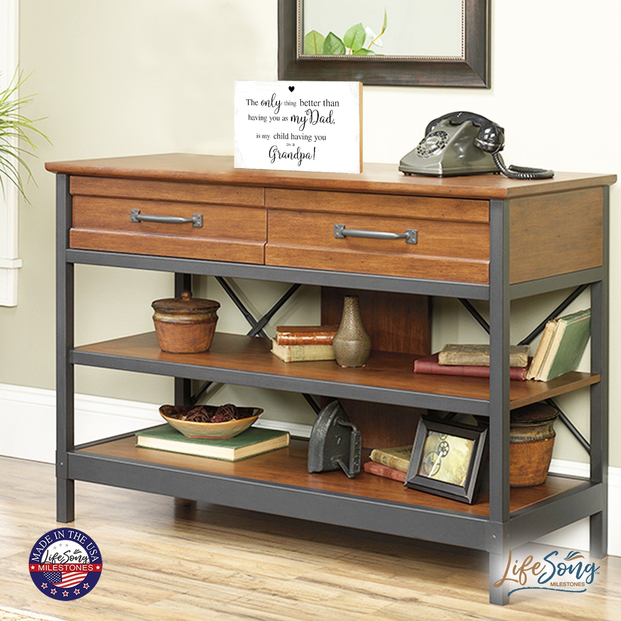 Unique shelf décor for your beloved grandfather, a special gift table decor.