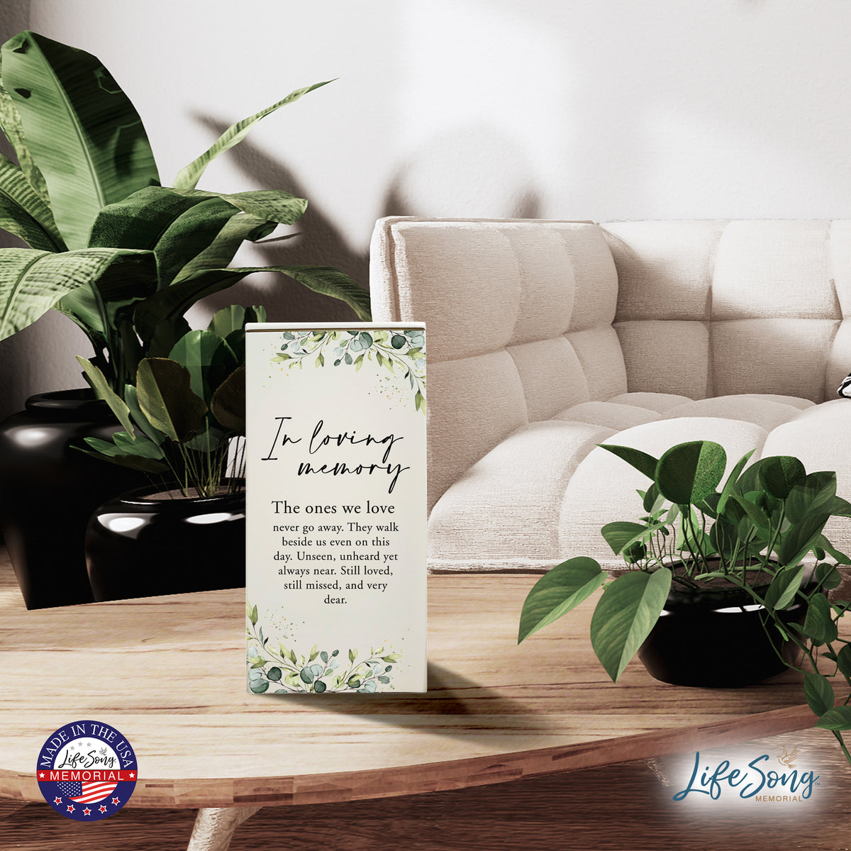 Engraved Wooden Funeral Urn Box for Human Ashes