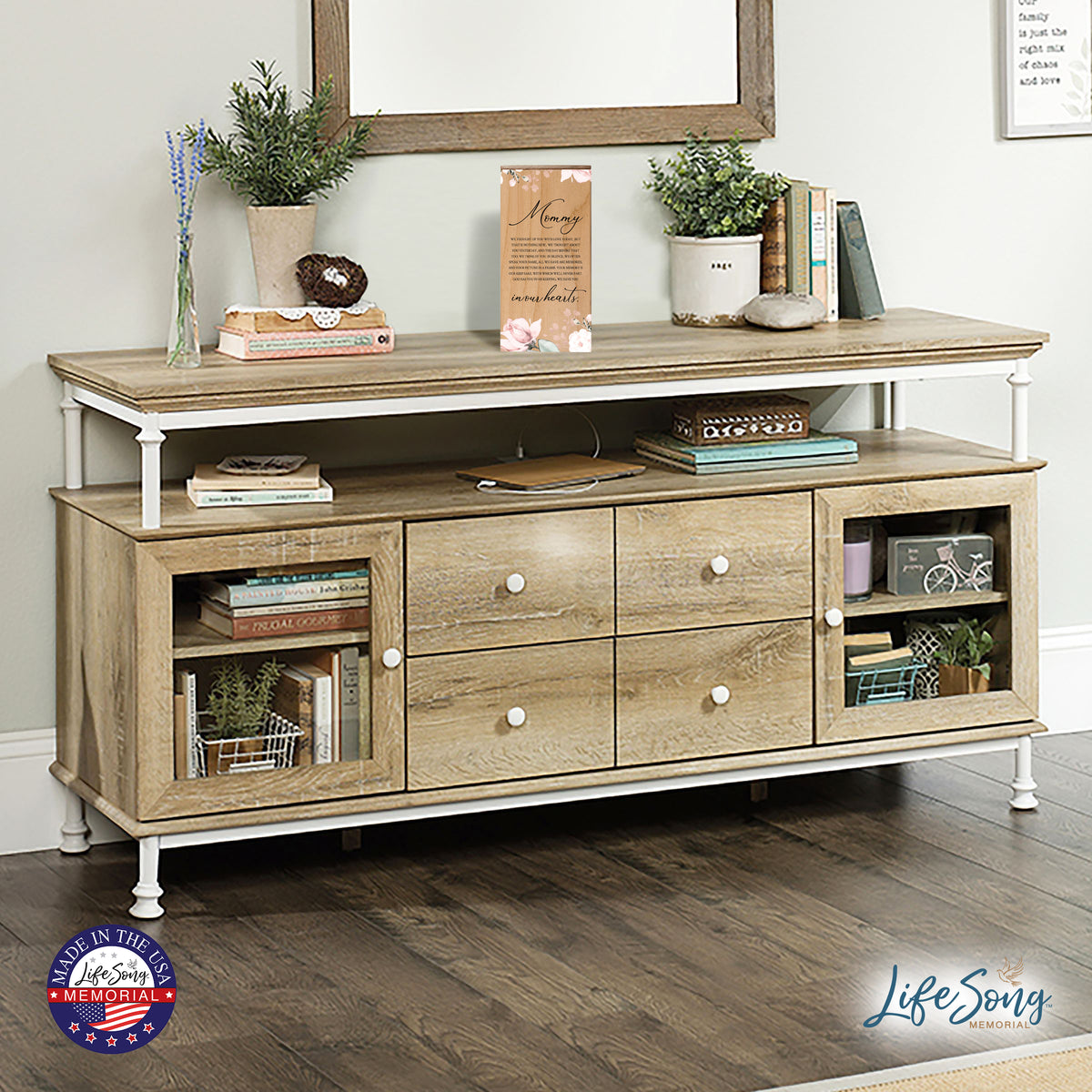 Engraved Wooden Funeral Urn Box for Human Ashes