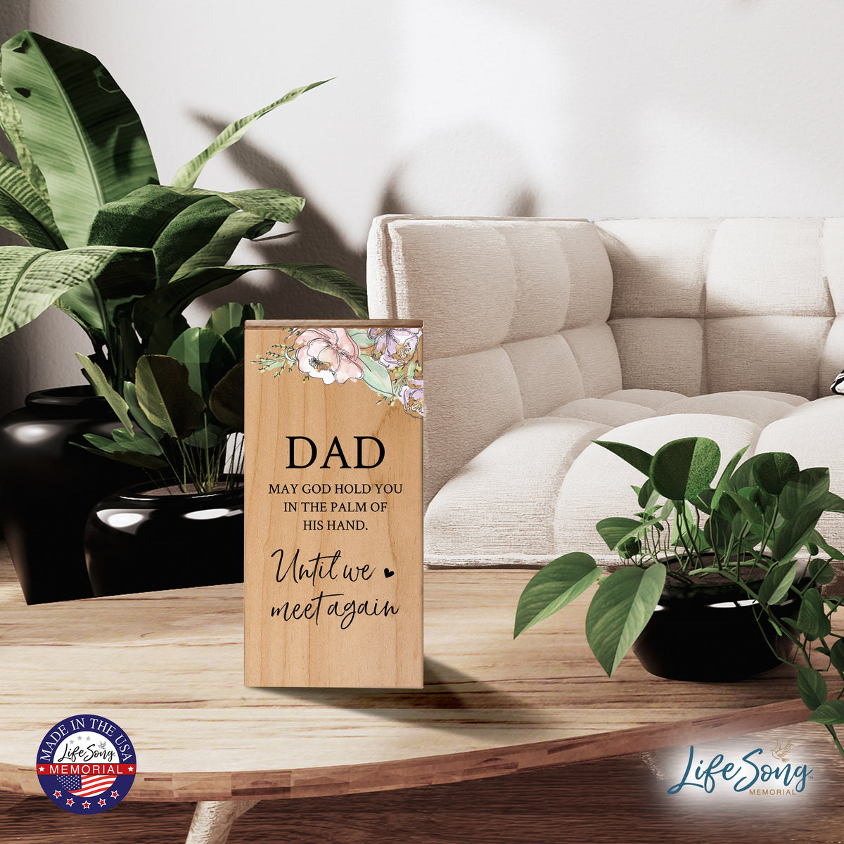 Engraved Wooden Funeral Urn Box for Human Ashes