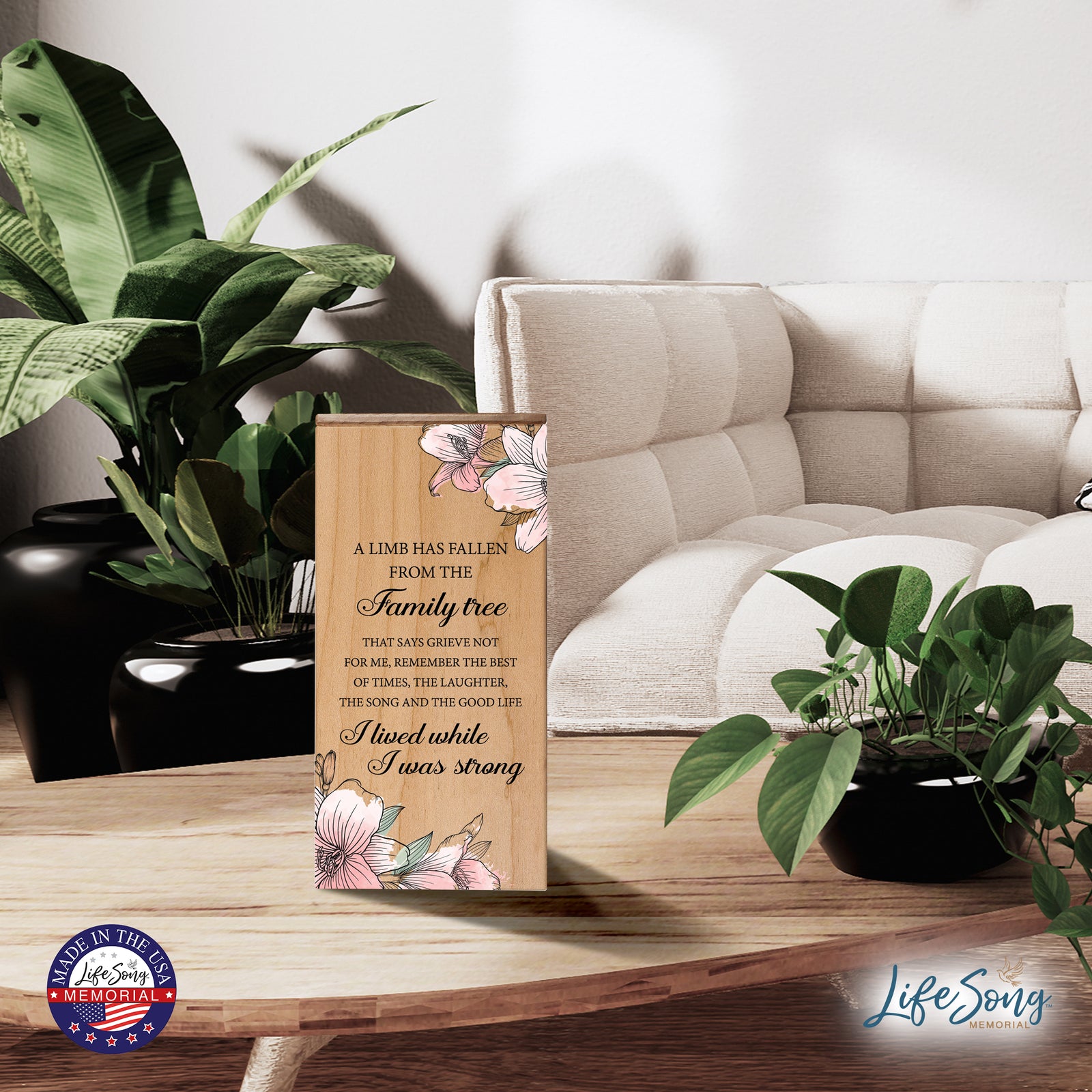 Engraved Wooden Funeral Urn Box for Human Ashes