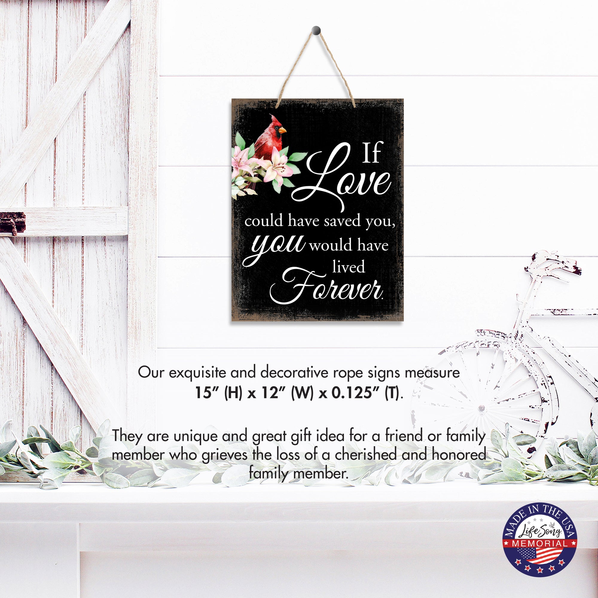 Wooden Hanging Memorial Wall Signs for Bereavement Gifts