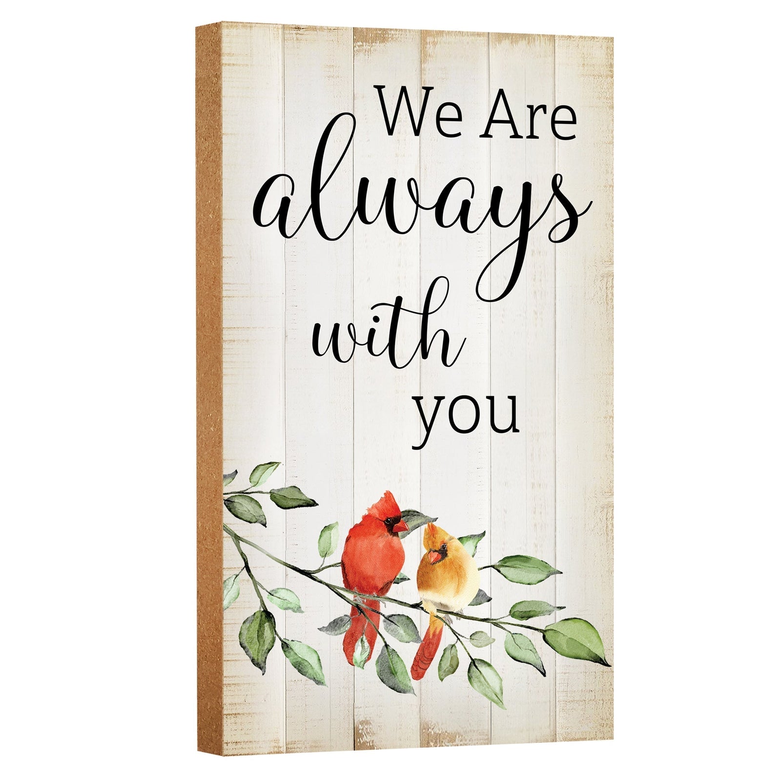 A wooden memorial wall plaque with a heartfelt design.