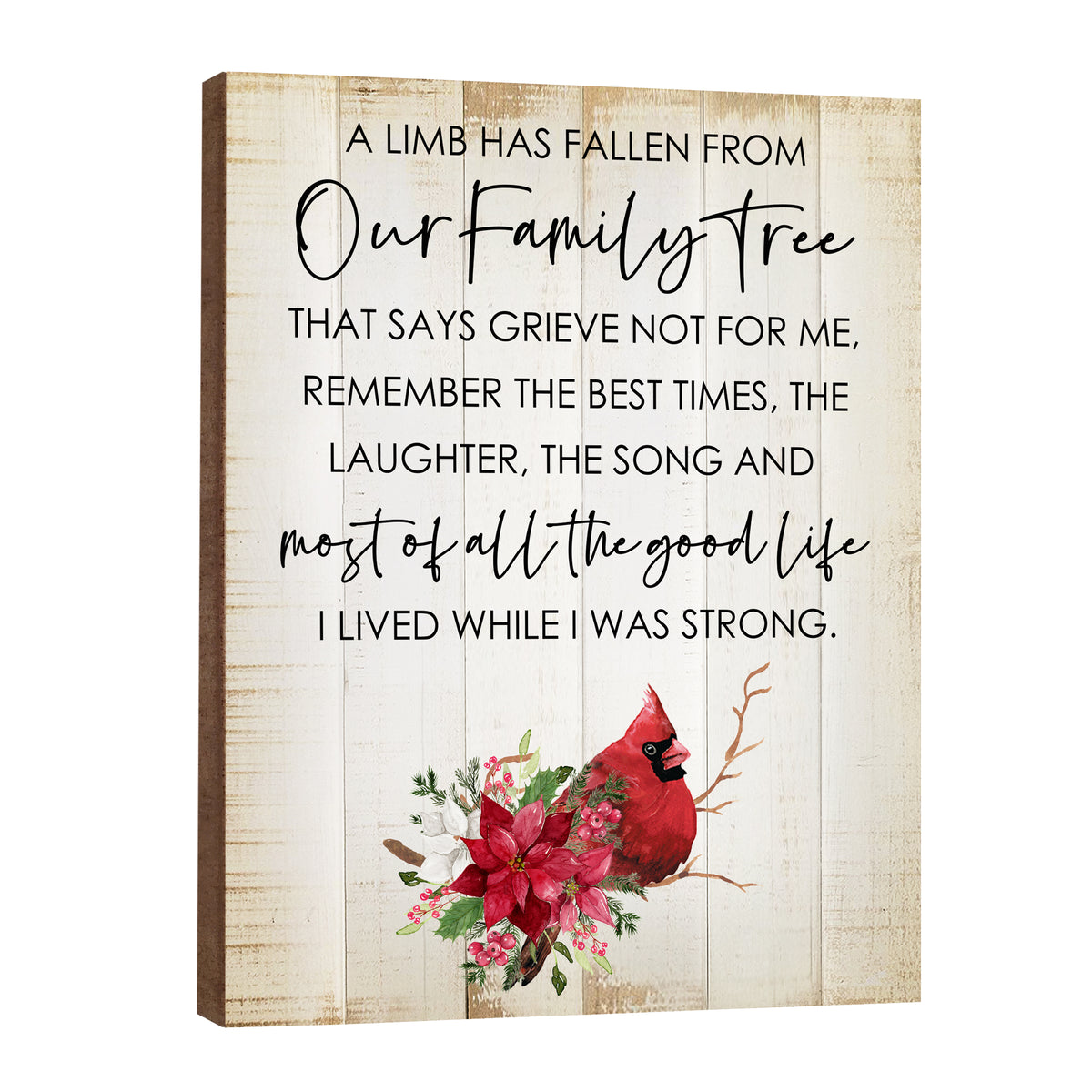 Cardinal Memorial Wooden Wall Plaque for Home Decorations