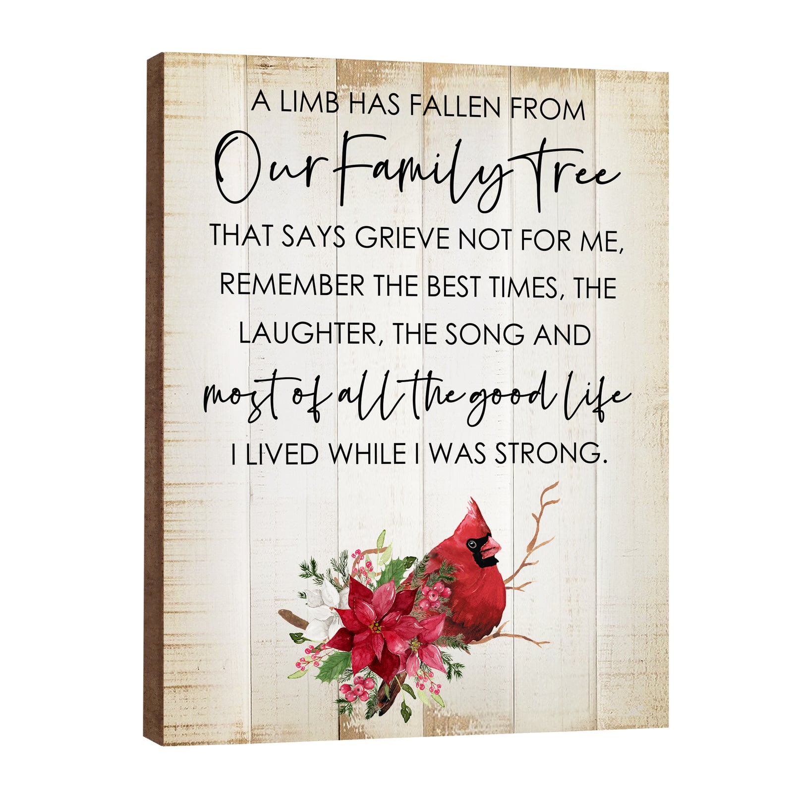 Cardinal Memorial Wooden Wall Plaque for Home Decorations