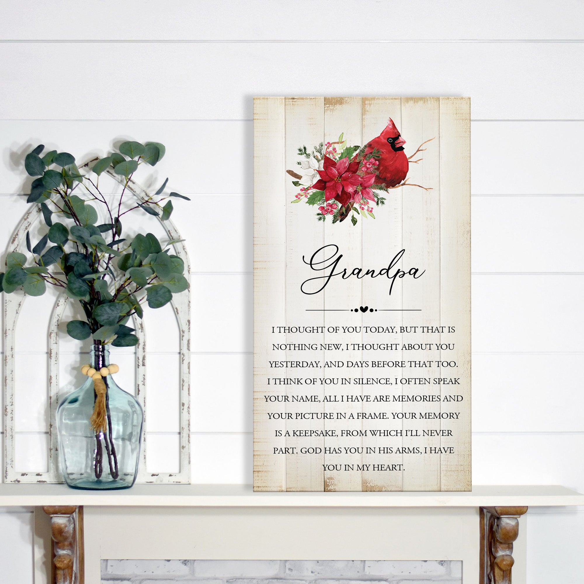 Wooden memorial decor to commemorate a loved one.