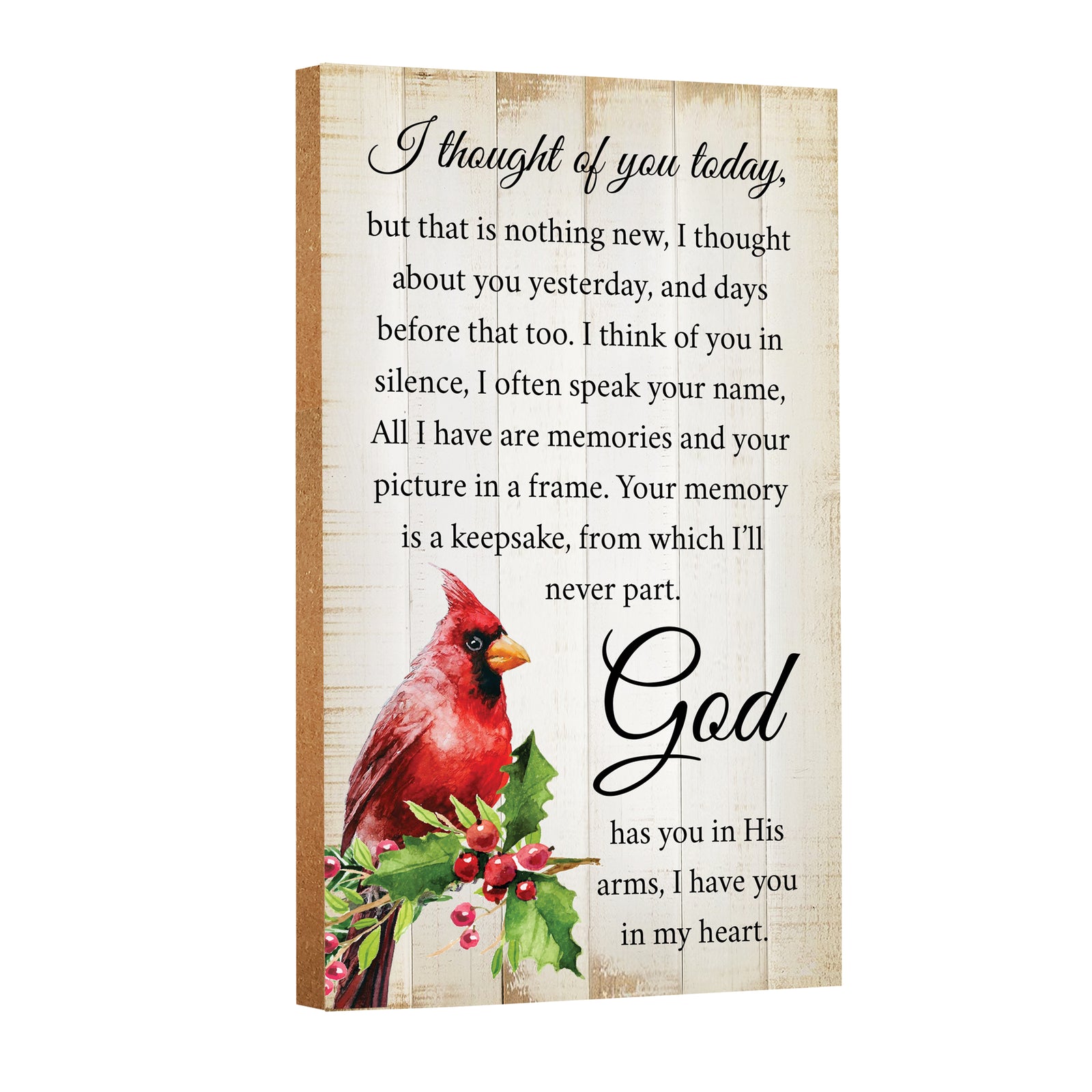 Cardinal Memorial Wooden Wall Plaque for Home Decorations