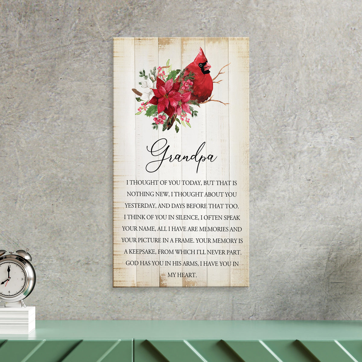 Wooden memorial decor to commemorate a loved one.