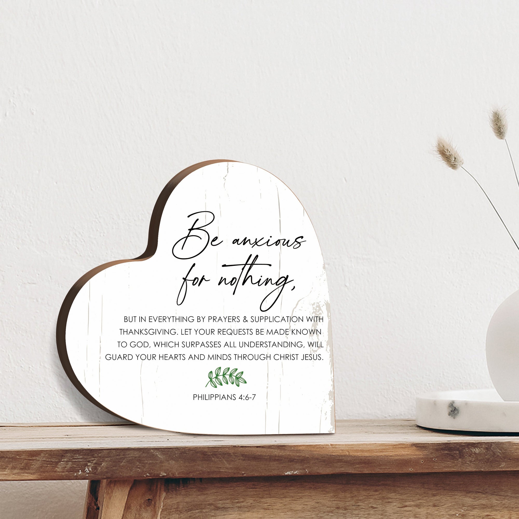 Elevate your space with an inspirational tabletop decoration - Heart block décor gift.