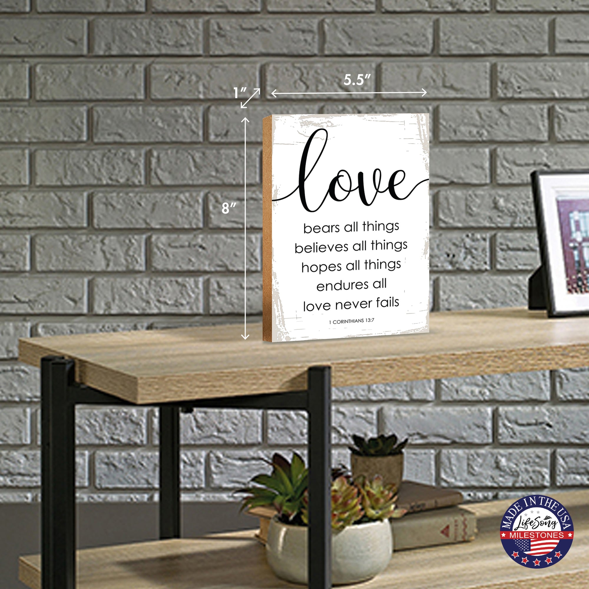 Love Never Fails Tabletop Gift for loved ones