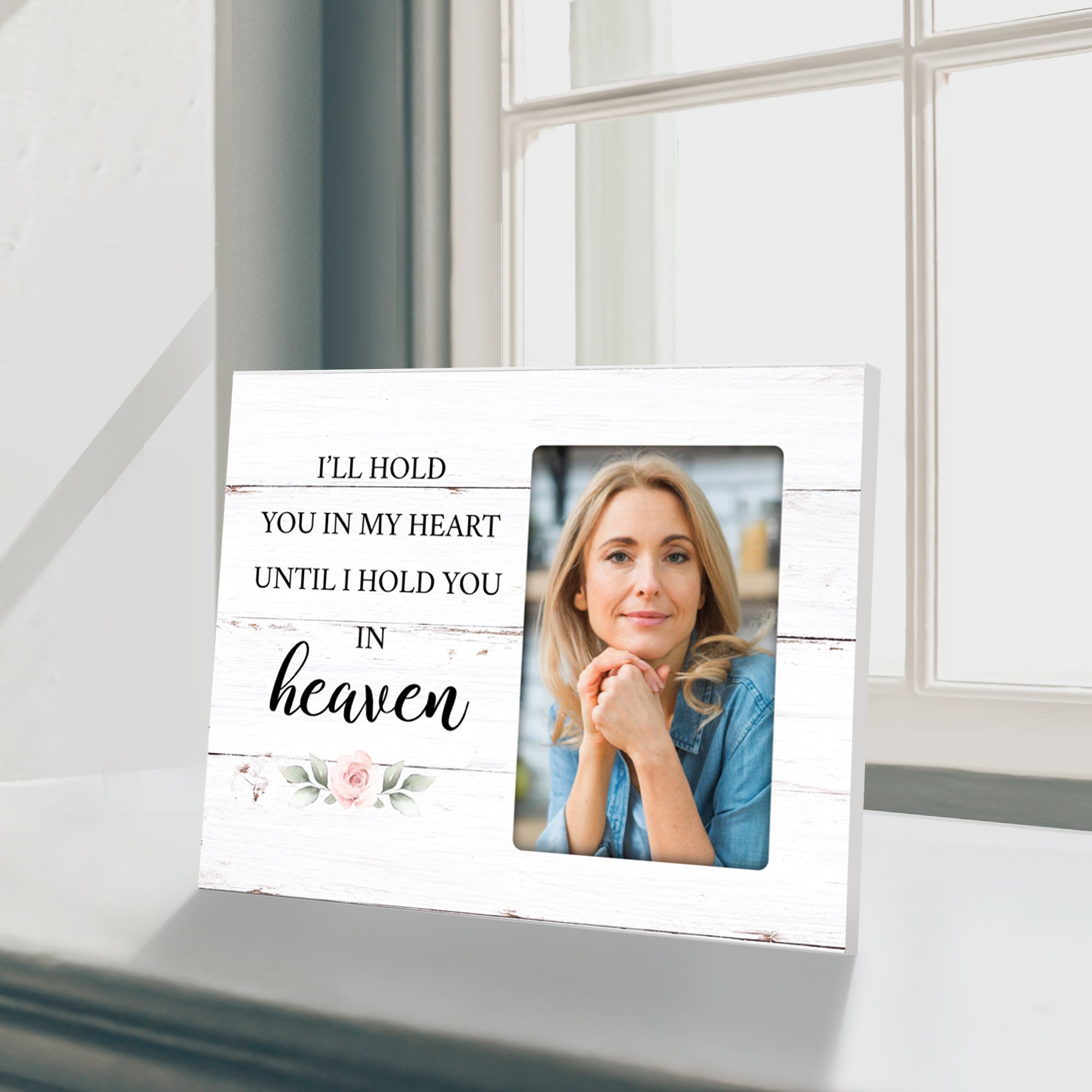 Rustic-Inspired Wooden Human Memorial Frames That Holds A 4x6in Photo - I'll Hold you In My