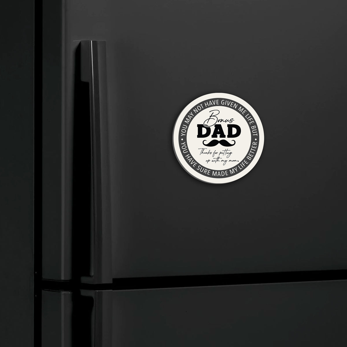 Modern Refrigerator Magnet Gift for Stepdad - Best Bonus Dad