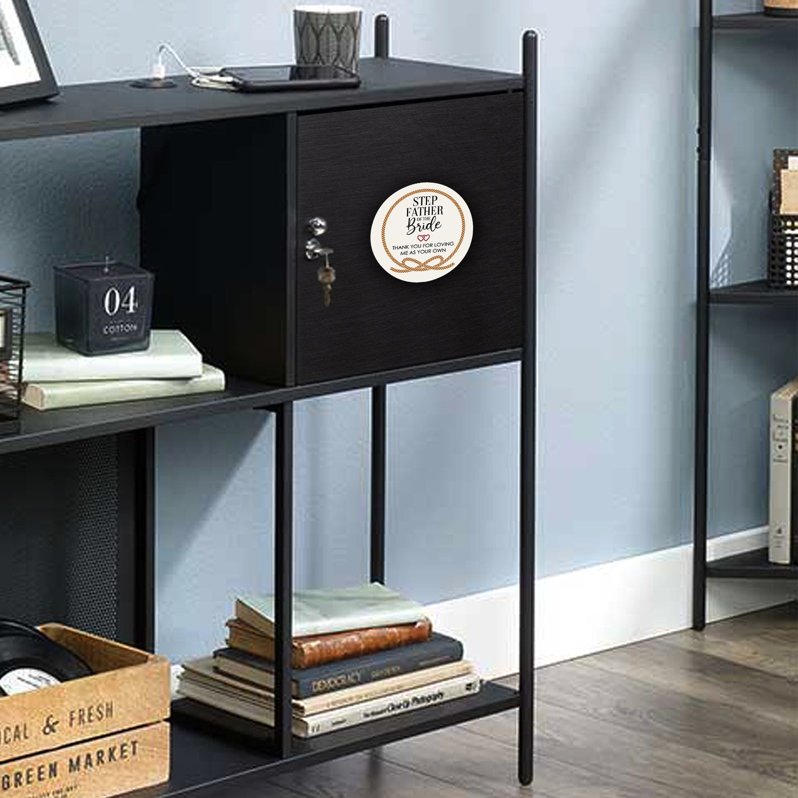 Modern Refrigerator Magnet Gift for Stepdad - Best Bonus Dad