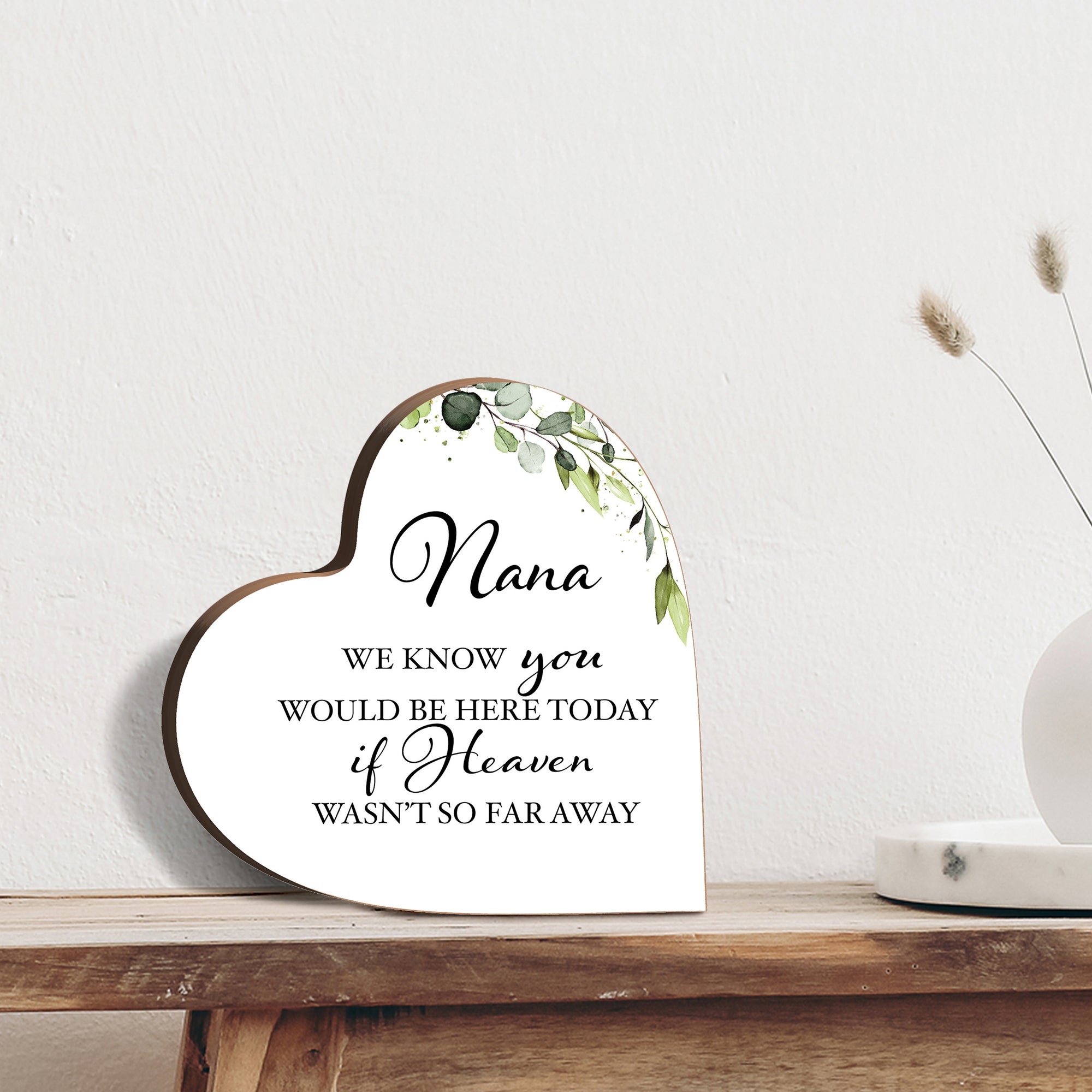 Wooden memorial heart block sign, a thoughtful choice for memorial gifts.