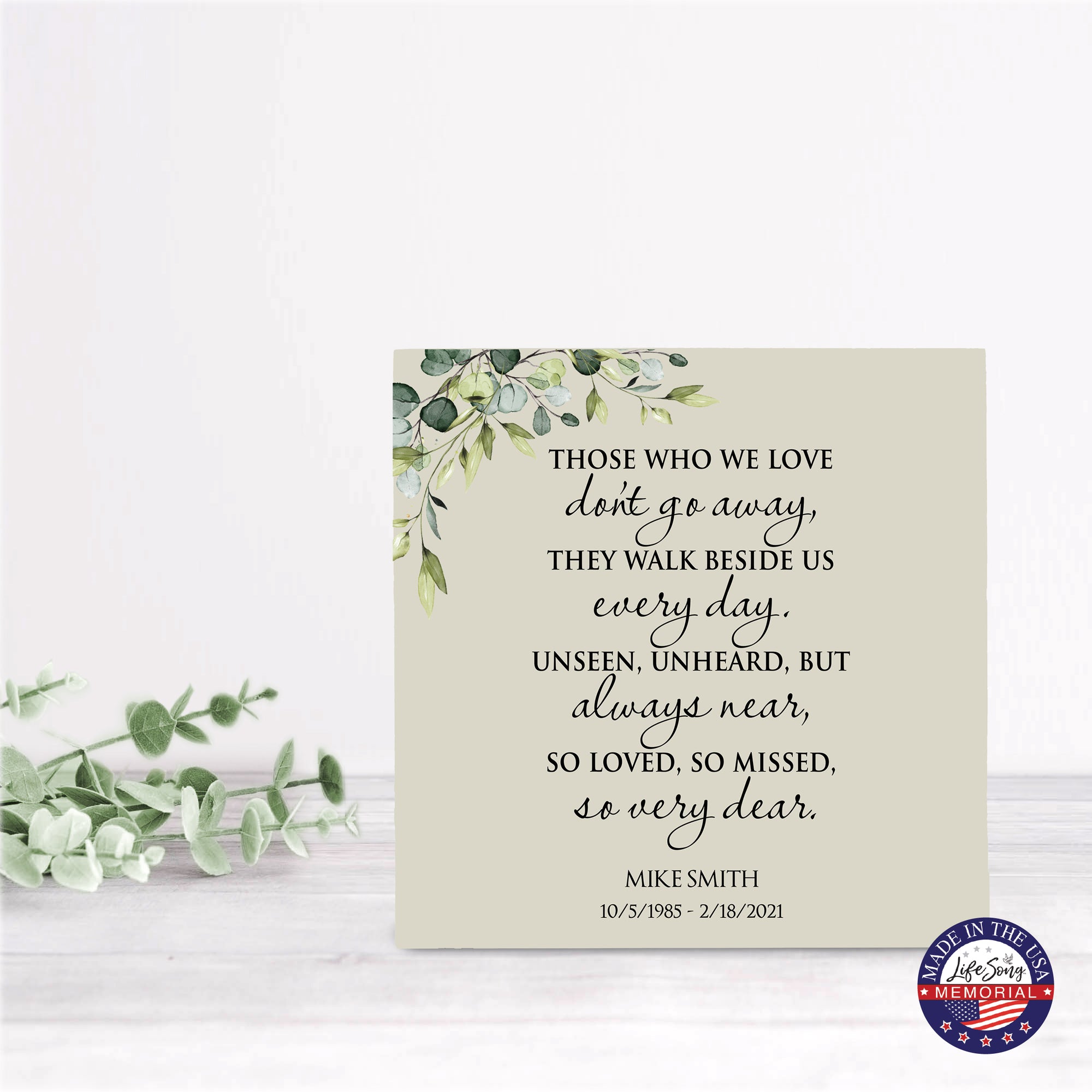 Timeless Human Memorial Shadow Box Urn With Inspirational Verse in Ivory - Those Who We Love