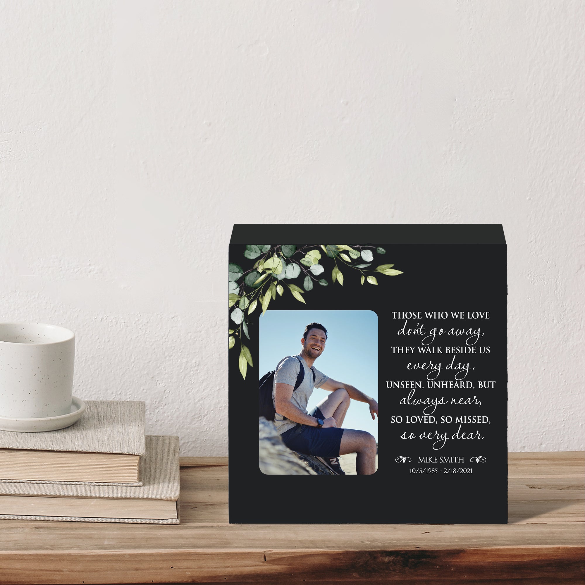 Timeless Human Memorial Shadow Box Photo Urn in Black - Those Who We Love