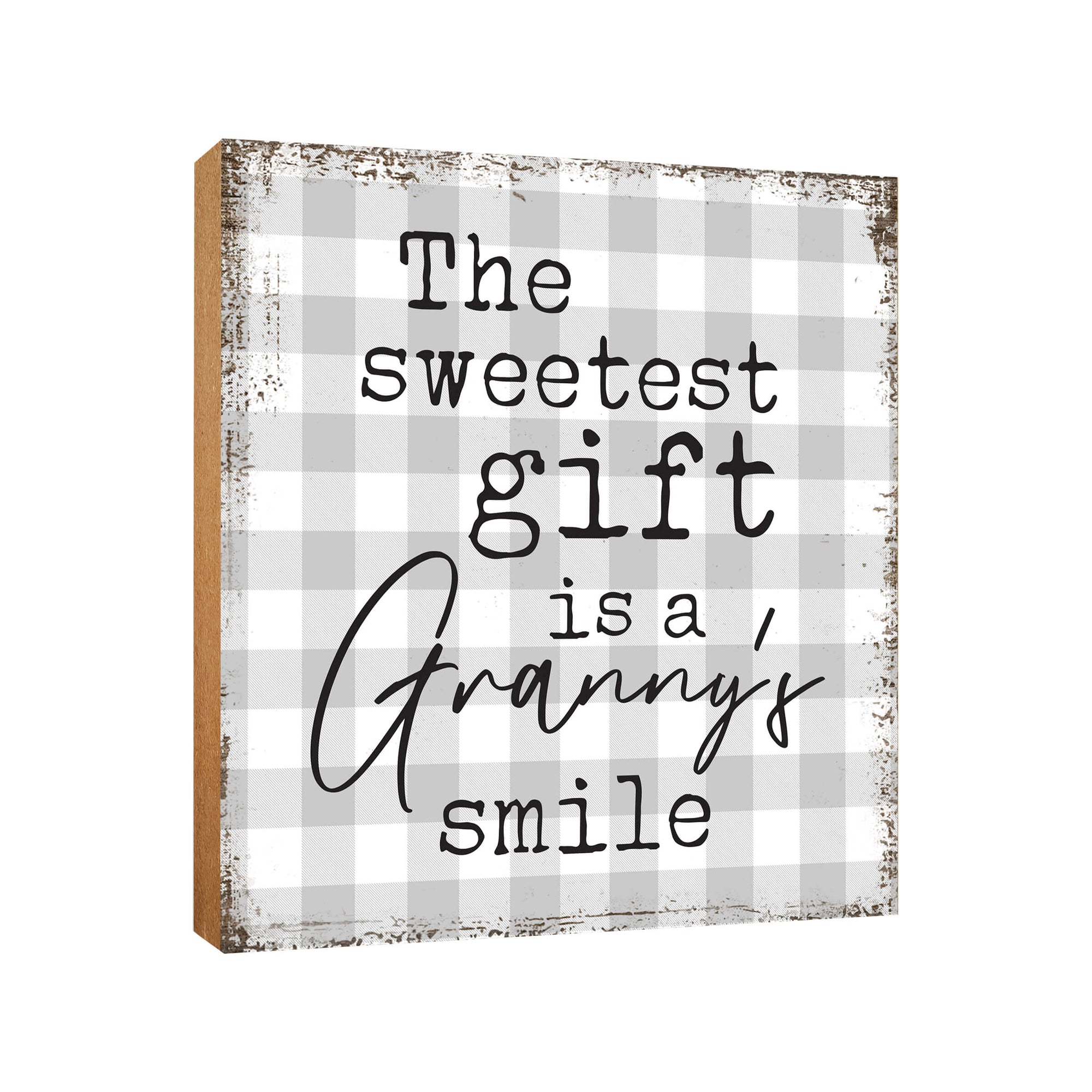 LifeSong Milestones Wooden Unique Shelf Decor and Table Top Signs for Grandmother