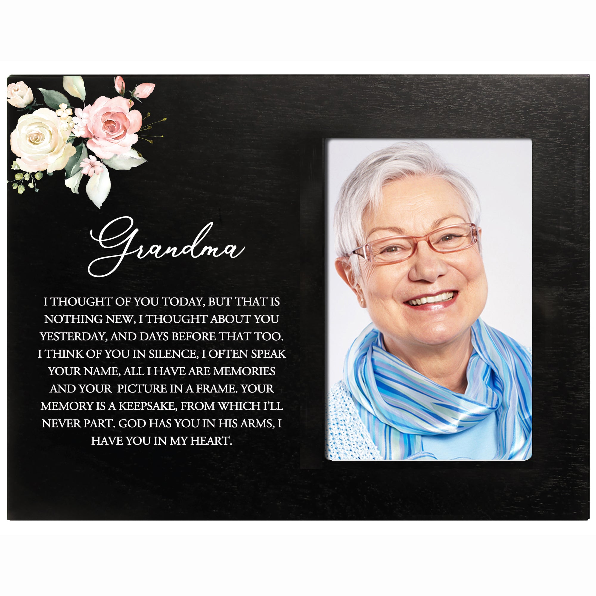 Sentimental Human Memorial Photo Frame Gift Bereavement Gift Idea - Grandma I thought of you