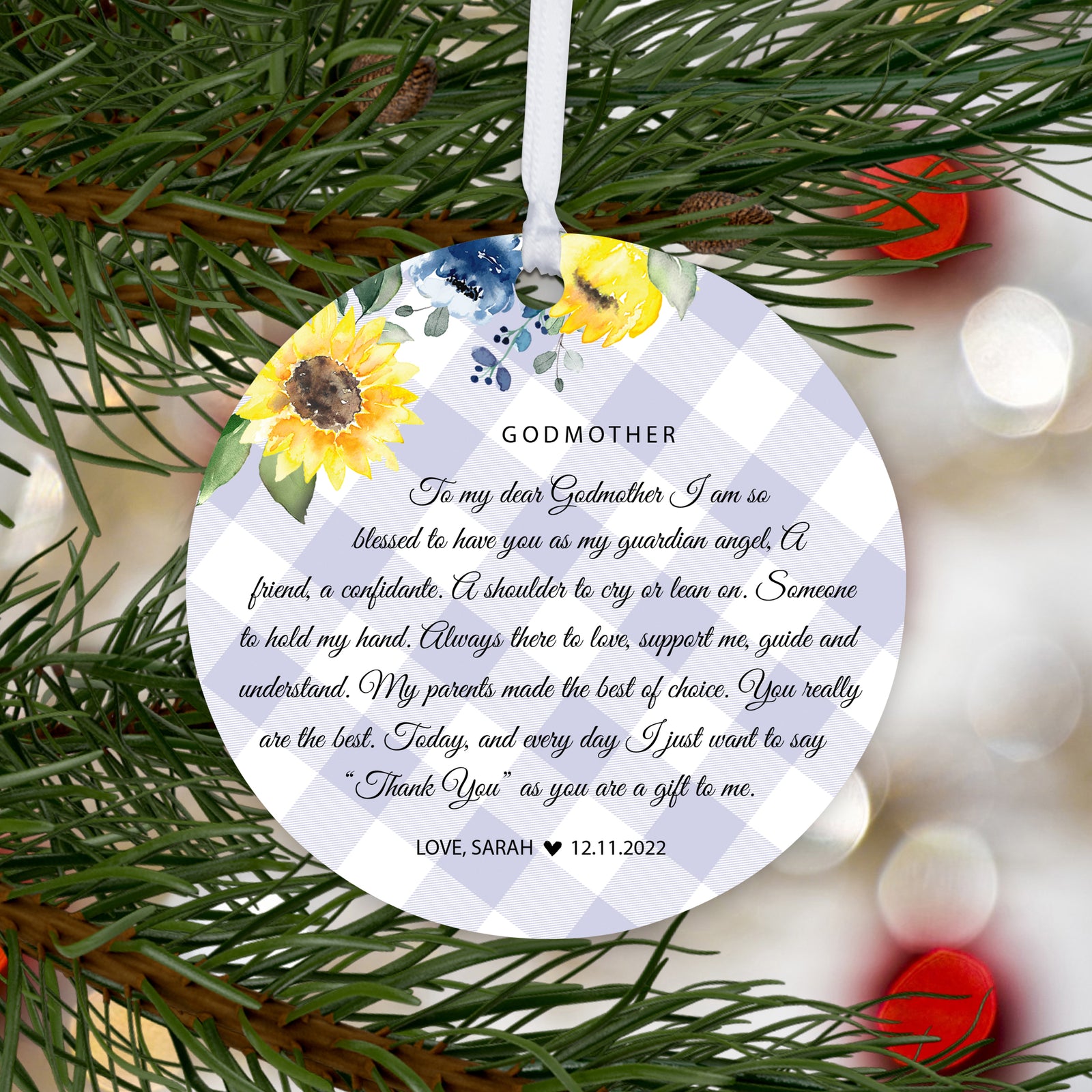 Lifesong Milestones Personalized Baptism Hanging Ornament