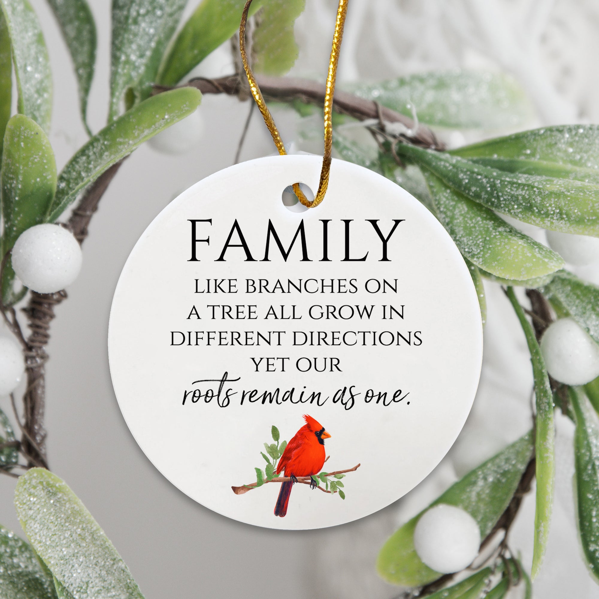 White Ceramic Cardinal Ornament With Everyday Verses Gift Ideas - Family