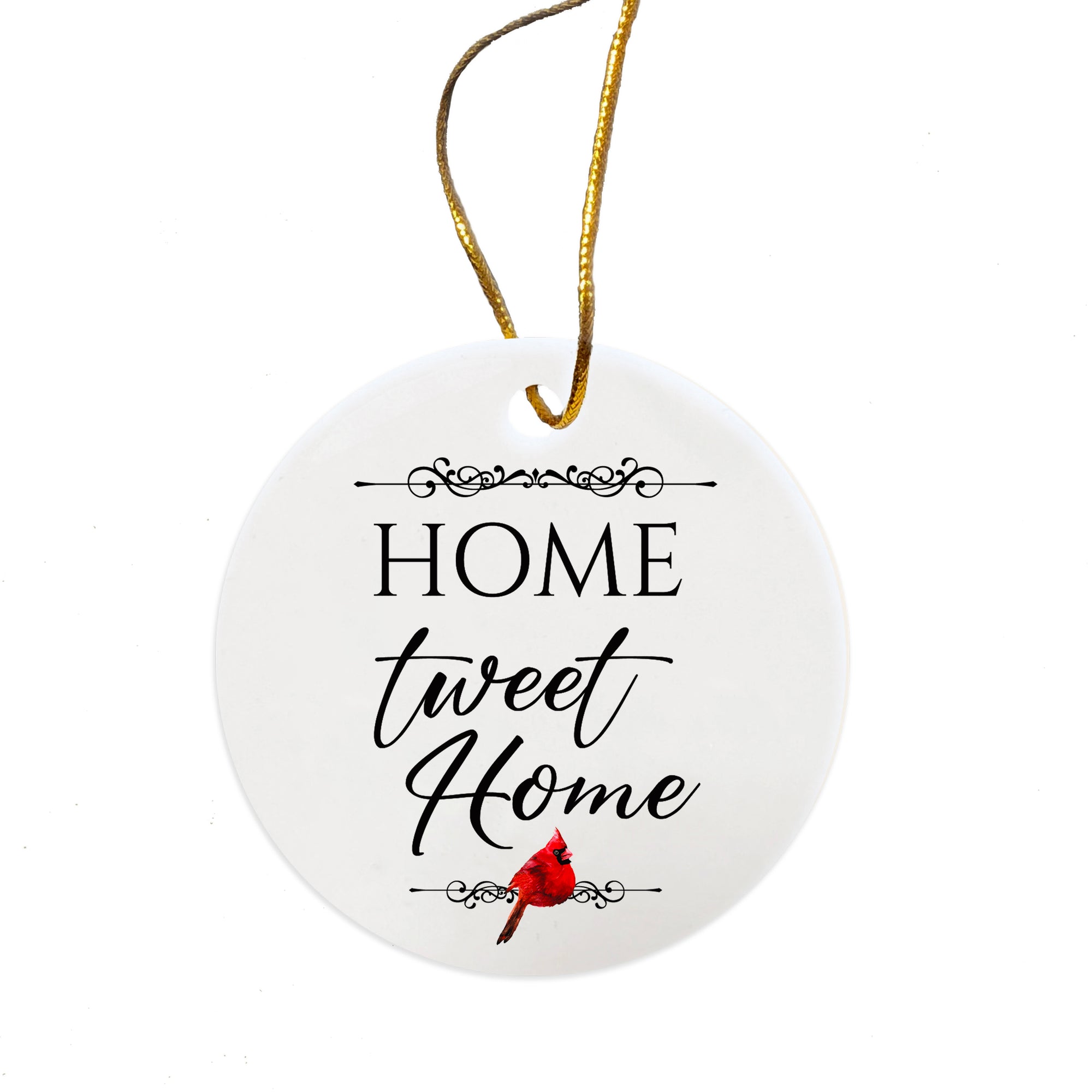 White Ceramic Cardinal Ornament With Everyday Verses Gift Ideas - Home Sweet Home