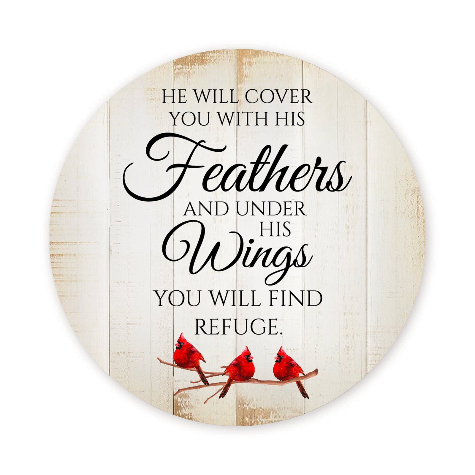 Vintage-Inspired Cardinal Wooden Magnet Printed With Everyday Inspirational Verses Gift Ideas - He Will Cover