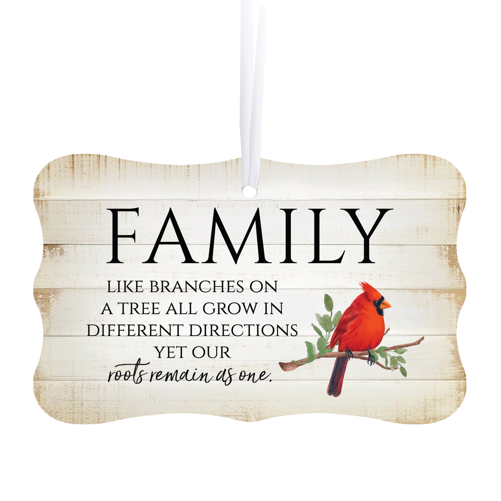 Rustic Scalloped Cardinal Wooden Ornament With Everyday Verses Gift Ideas - Family Like