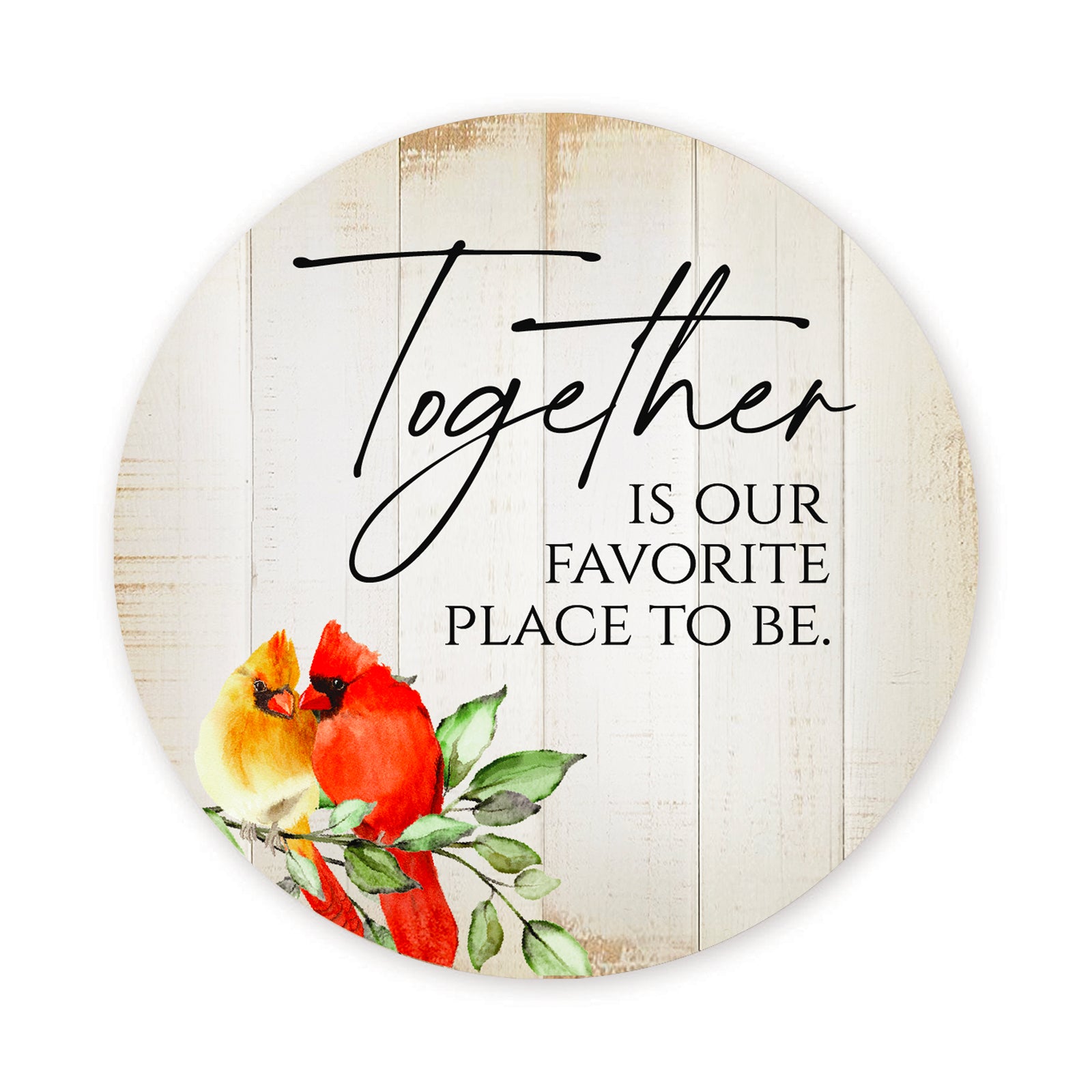 Vintage-Inspired Cardinal Wooden Magnet Printed With Everyday Inspirational Verses Gift Ideas - Together Is Our