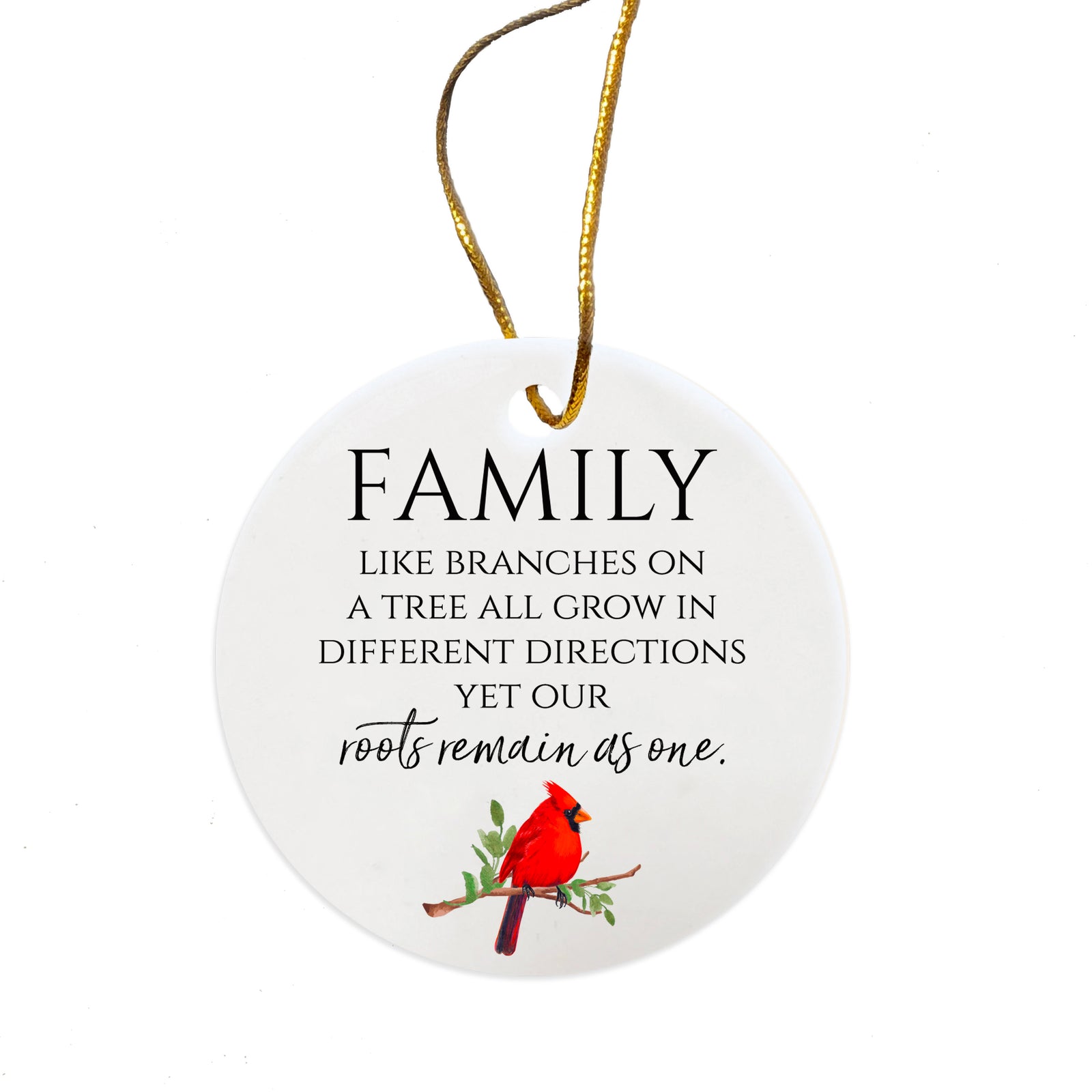 White Ceramic Cardinal Ornament With Everyday Verses Gift Ideas - Family