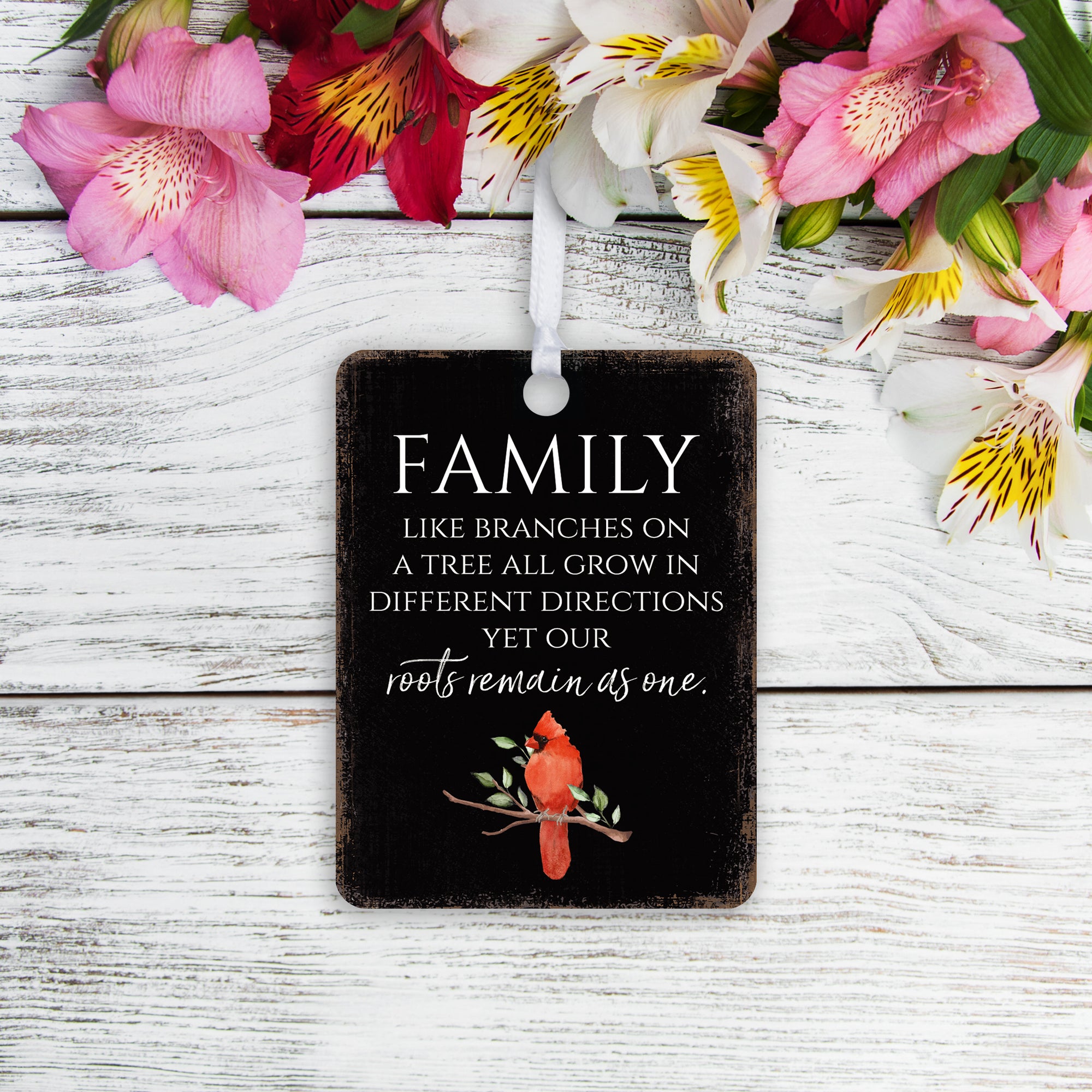 Elegant Vertical Cardinal Wooden Ornament With Everyday Verses Gift Ideas - Family