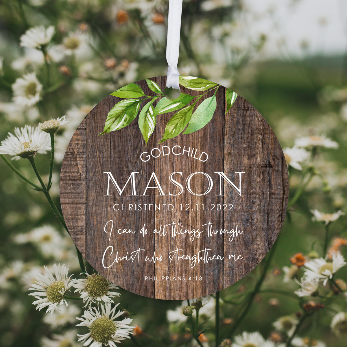 Unique baptism ornament gifts for Godchild
