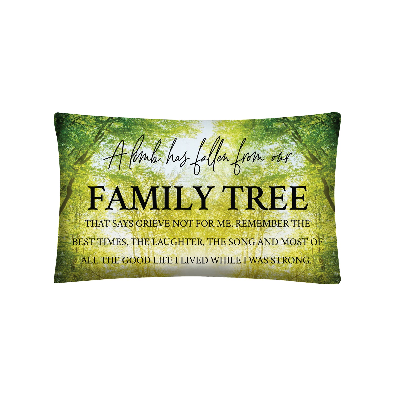 An elegantly designed memorial throw pillow, suitable for enhancing your home décor or offering as a sympathy pillow.