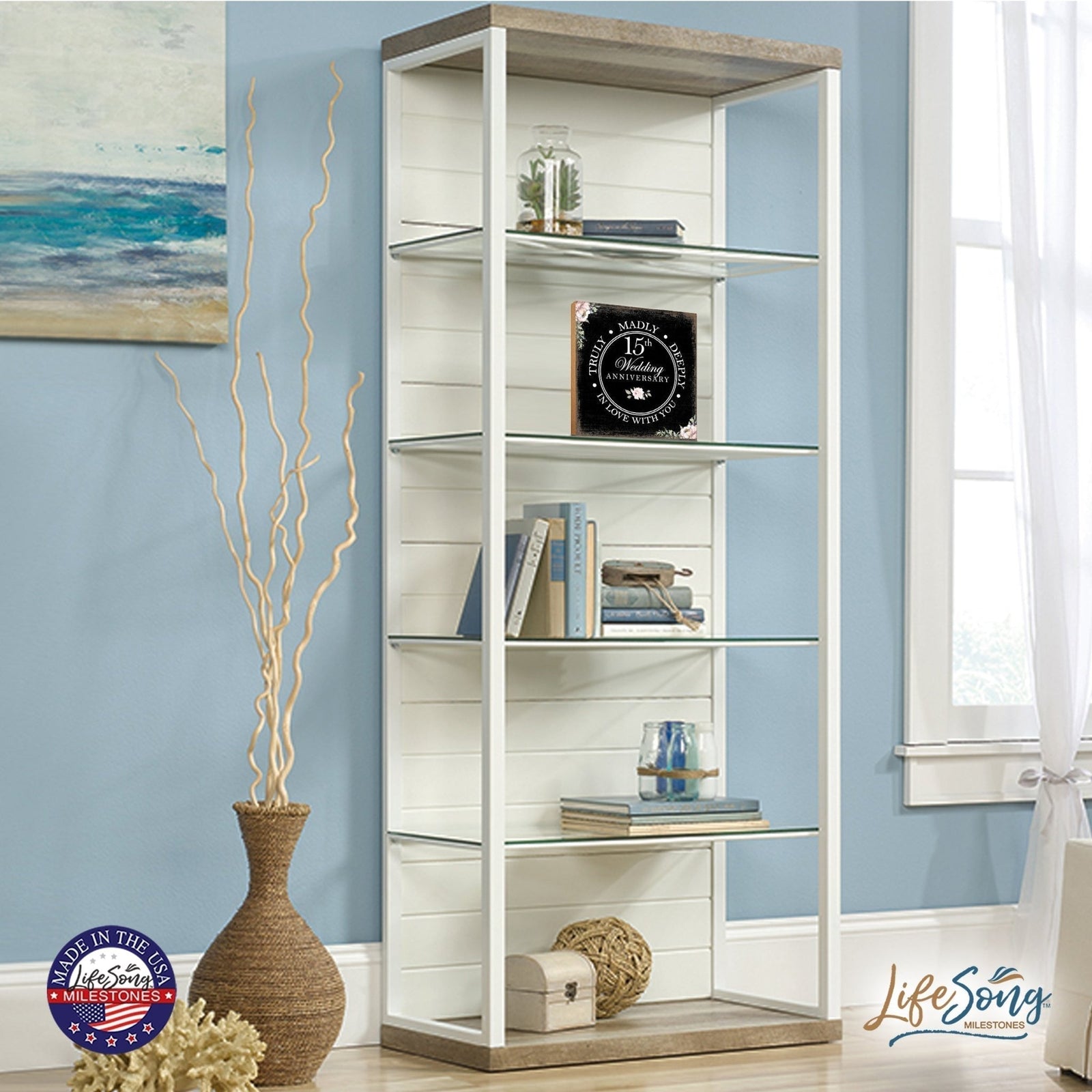 30th Wedding Anniversary Unique Shelf Decor and Tabletop Signs Gift for Couples - In Love With You - LifeSong Milestones