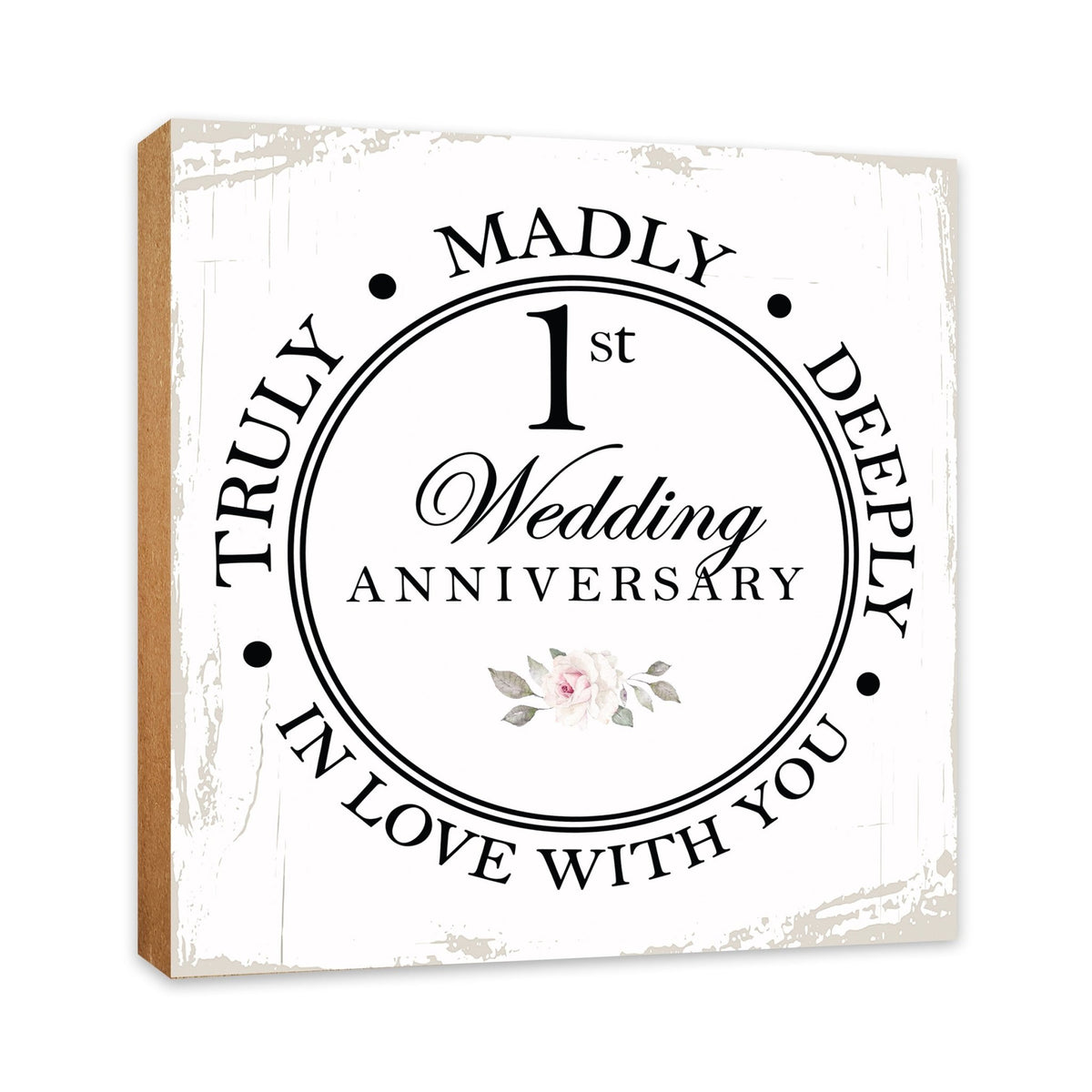 30th Wedding Anniversary Unique Shelf Decor and Tabletop Signs Gift for Couples - In Love With You - LifeSong Milestones