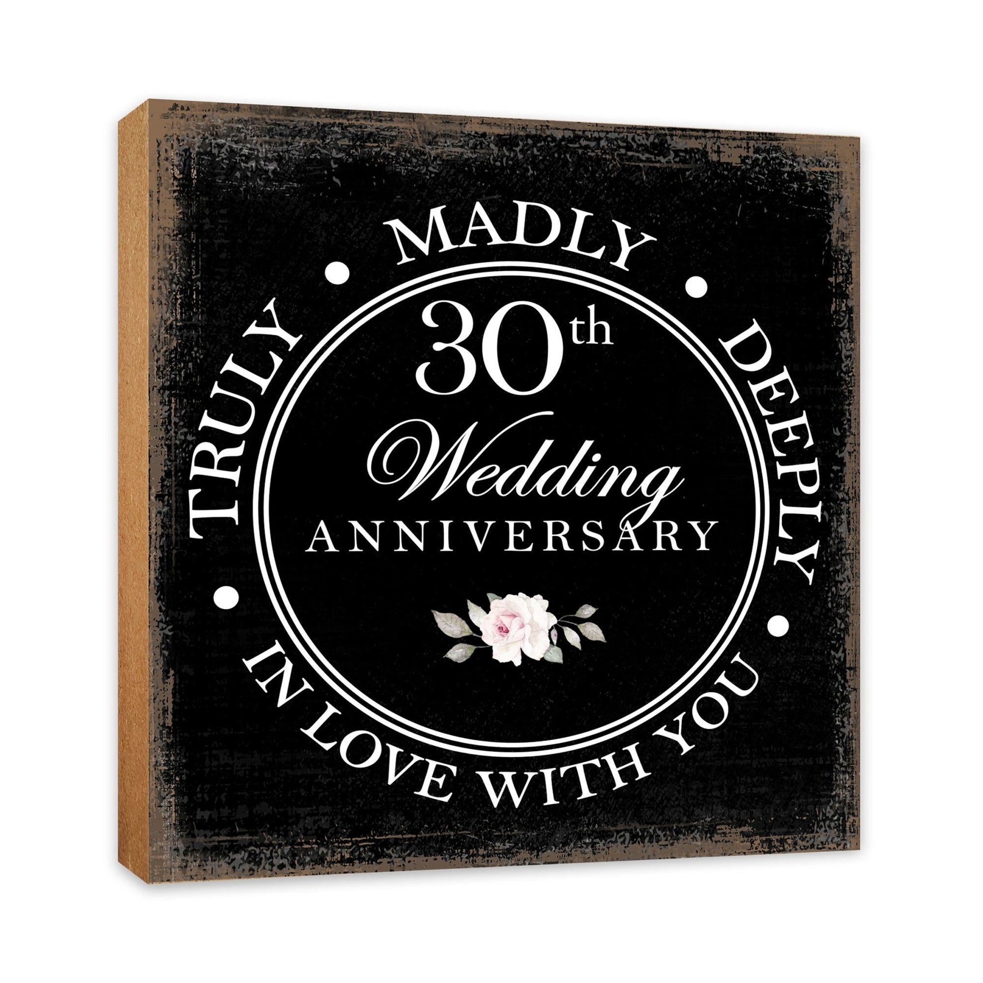 30th Wedding Anniversary Unique Shelf Decor and Tabletop Signs Gift for Couples - In Love With You - LifeSong Milestones