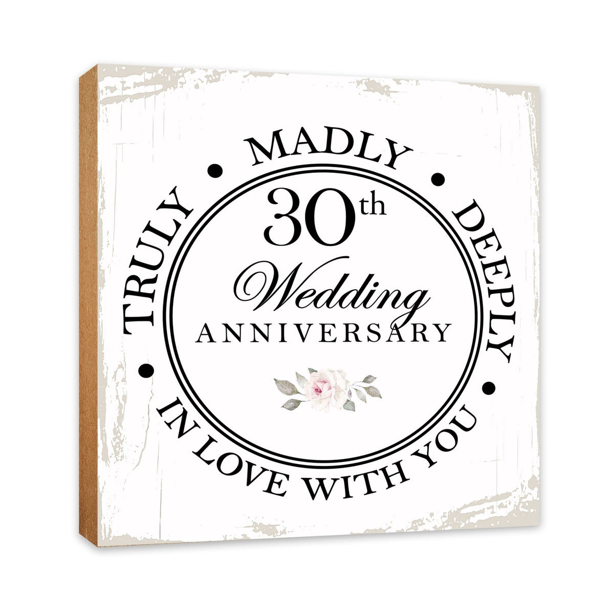 30th Wedding Anniversary Unique Shelf Decor and Tabletop Signs Gift for Couples - In Love With You - LifeSong Milestones