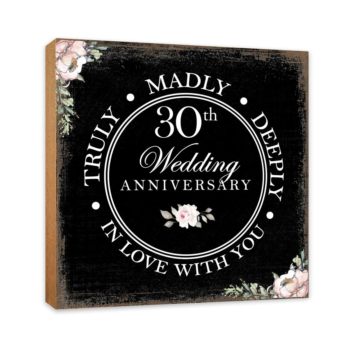 30th Wedding Anniversary Unique Shelf Decor and Tabletop Signs Gift for Couples - In Love With You - LifeSong Milestones